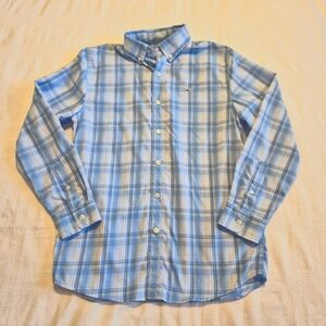 Vibeyard Vines boys size Medium 10/12 Whale shirt, long sleeve, plaid, VGUC